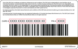 back of gift card